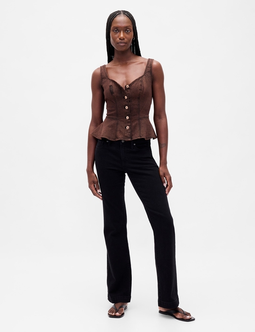 SL PEPLUM TANK - BROWN