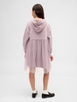 VintageSoft Oversized Tulle Hoodie Sweatshirt Dress