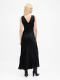 SL VNECK LACE TRIM MAXI DRESS
