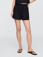 4" Mid Rise Pull-On Linen-Blend Shorts