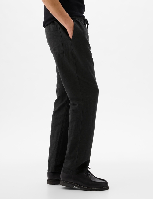 Linen-Cotton Pull-On Pants