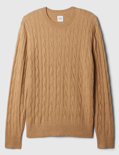 CashSoft Cable-Knit Crewneck Sweater