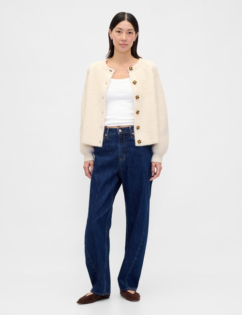Fuzzy Shaker Stitch Cardigan