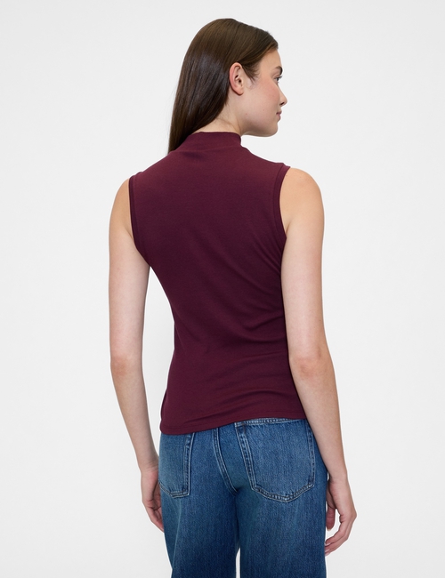 Modern Ribbed Mockneck Tank Top
