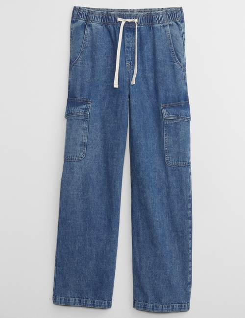 High Rise Wide-Leg Pull-On Jeans