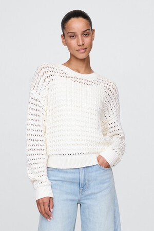 COTTON CROCHET CREW PO