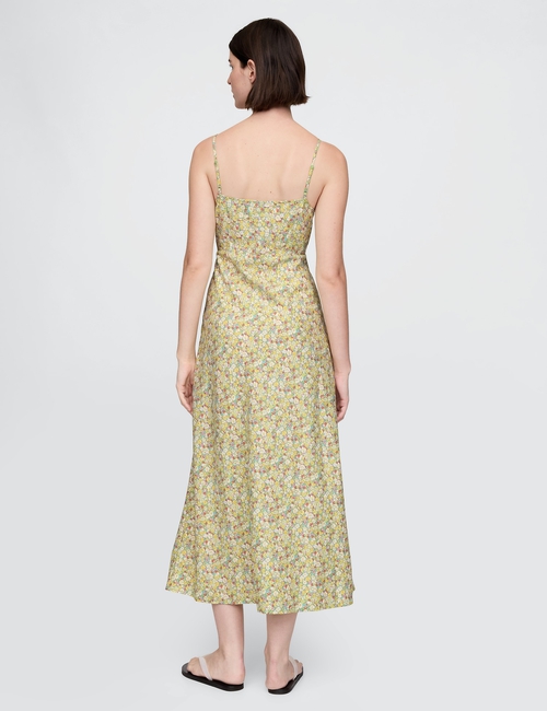 Linen-Blend Maxi Slip Dress