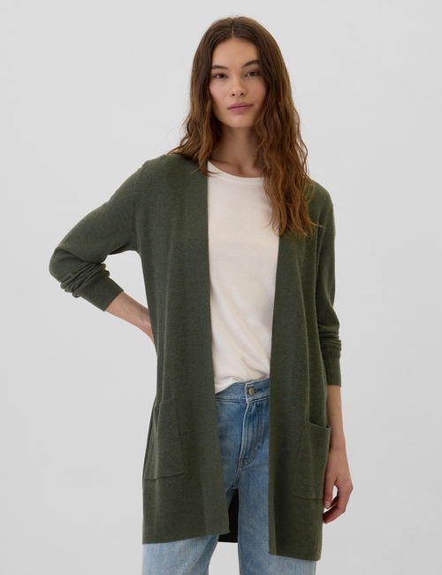 Long Open-Front Cardigan