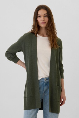 Long Open-Front Cardigan