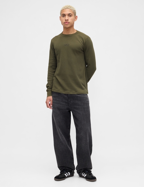 Gap Logo Waffle-Knit Crewneck T-Shirt