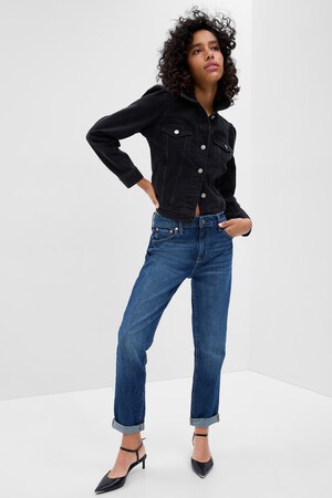 Mid Rise Slim Boyfriend Jeans