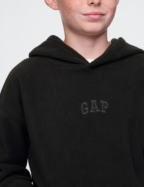 Kids Relaxed Gap Mini Logo Polar Fleece Hoodie