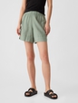 6'' High Rise Linen-Blend Pull-On Cargo Shorts