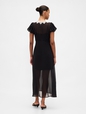 SS VNECK LACE TRIM MAXI DRESS