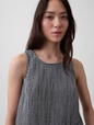 Cotton Gauze Racer Shell Tank Top