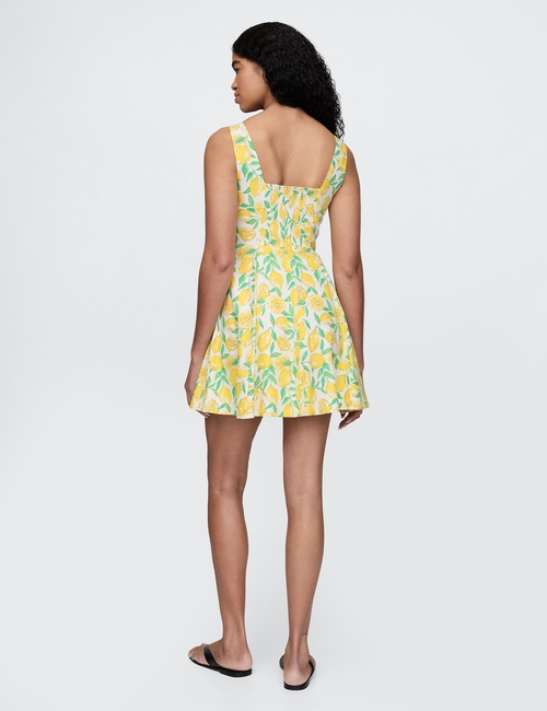 Linen-Blend Mini Dress