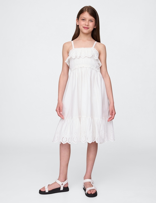 Kids Smocked Ruffle Midi Dress