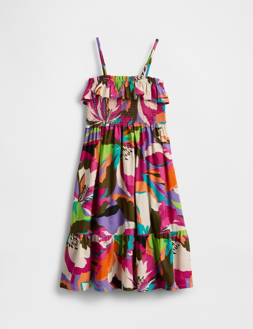 Kids Smocked Ruffle Midi Dress