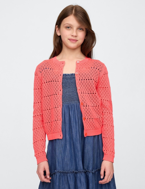 Girls Pointelle Cardigan