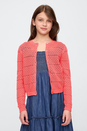 Girls Pointelle Cardigan