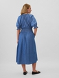 Denim Splitneck Midi Dress