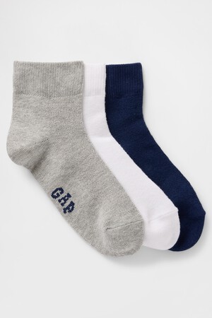 Kids Gap Logo Quarter Crew Socks (3-Pack)