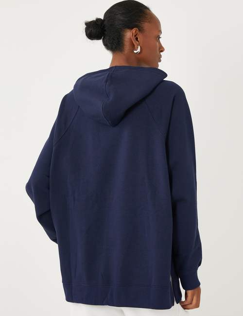 Logo Side Slit Hoodie