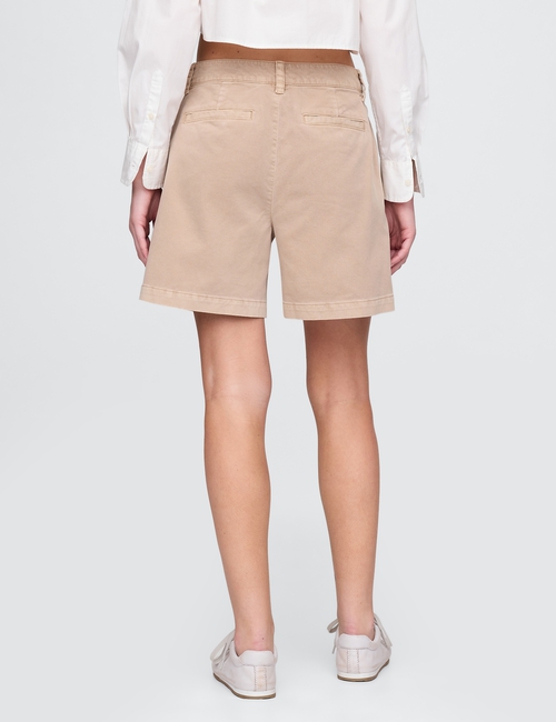 6" Mid Rise Twill Pleated Trouser Shorts
