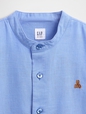 FRCH LS LINEN BAND COLLAR SHIRT