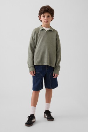 90S LOOSE DENIM SHORT CARPENTER - DARK WASH