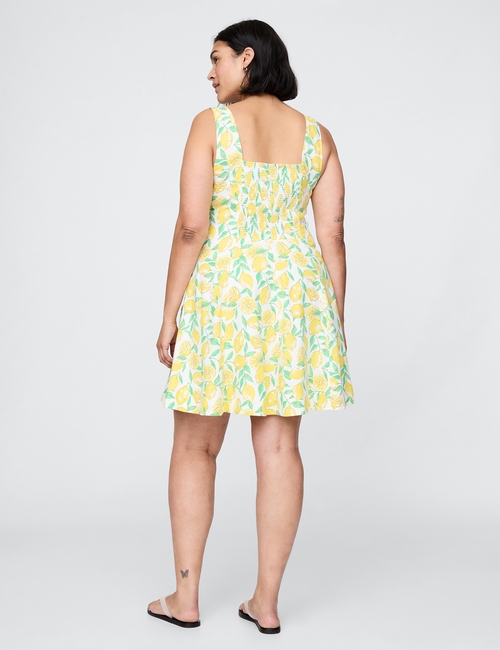 Linen-Blend Mini Dress