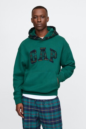 Vintage Soft Striped Logo Hoodie