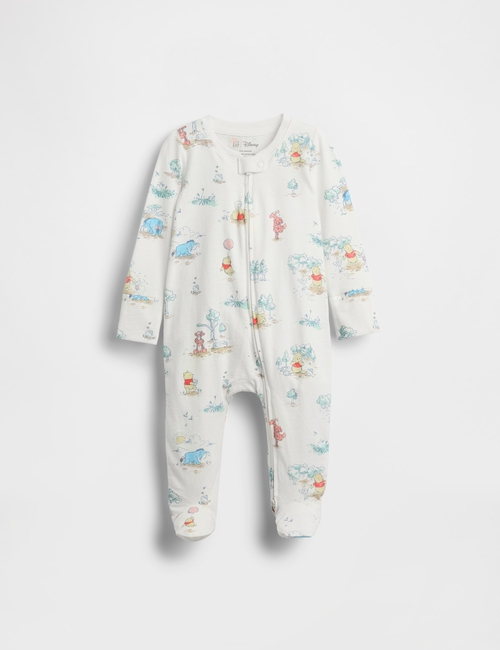Baby Winnie The Pooh Organic Cotton Footed One-Piece