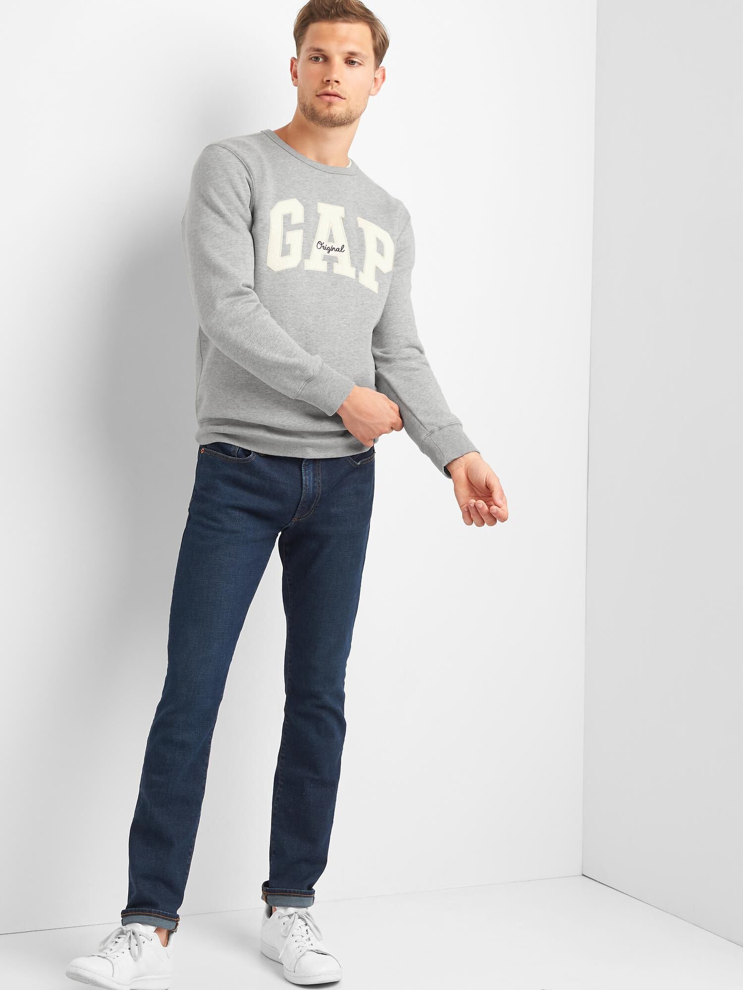 Gap logo fleece crewneck sweatshirt outlet