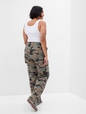 Mid Rise Loose Khaki Cargo Pants