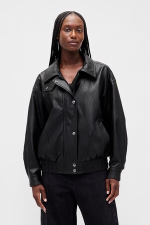 Oversized Vegan Leather Jacket