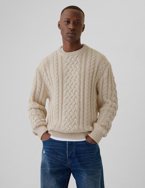 Relaxed Cable-Knit Sweater