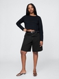 11"  Mid Rise Longline Denim Shorts
