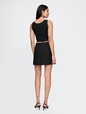 Linen-Blend Scalloped Mini Skort