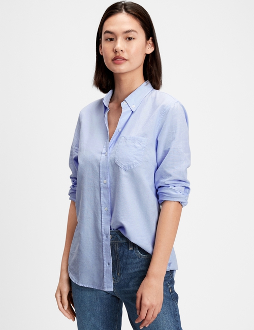 Fitted Boyfriend Shirt in Oxford