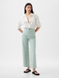 High Stride Wide-Leg Ankle Khakis