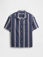 Boxy Texture-Stripe Vacay Shirt