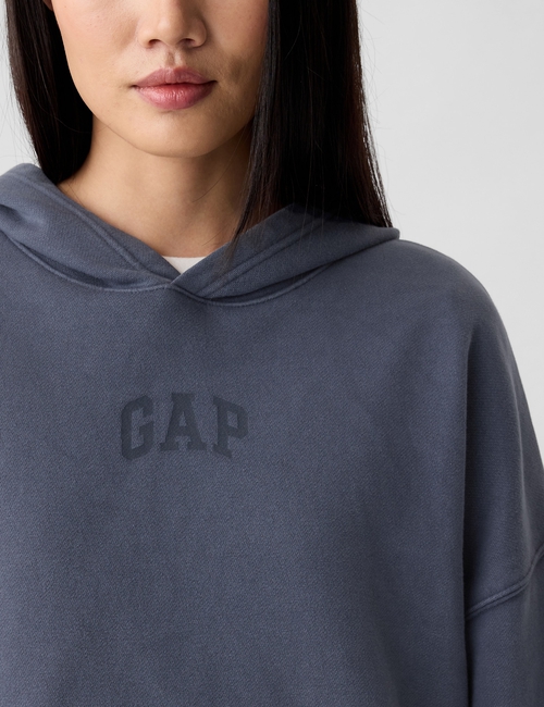 Relaxed Gap Mini-Logo Cropped Hoodie