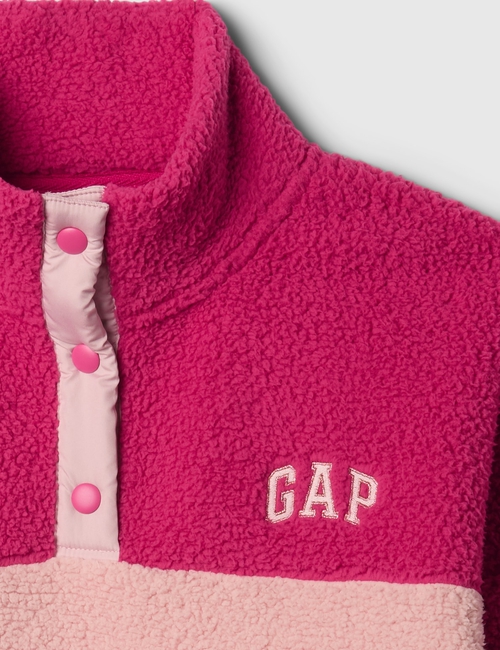 Relaxed Recycled Sherpa Quarter-Snap Sweatshirt
