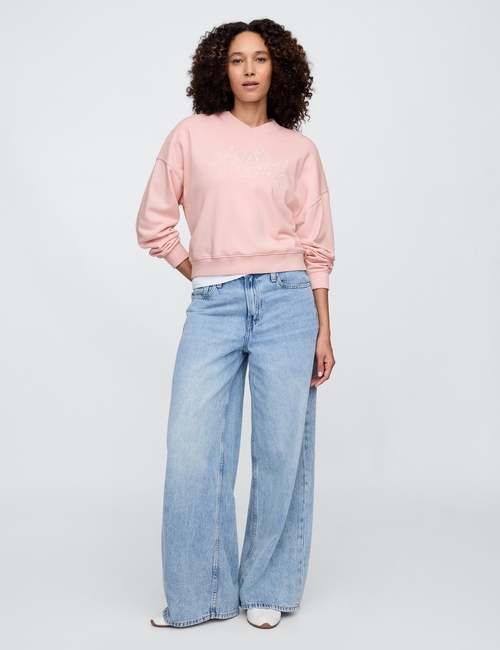 Vintage Soft French Terry Wedge V-Neck Sweatshirt