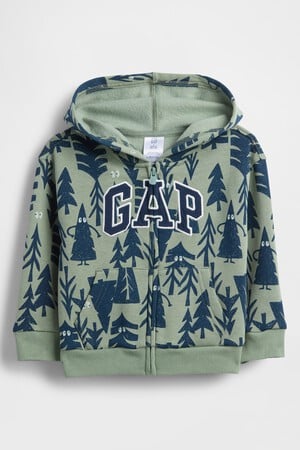 babyGap Relaxed Logo Print Zip Hoodie