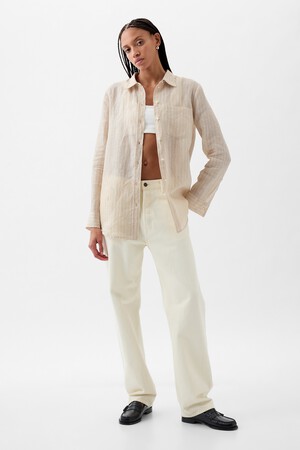 100% Linen Boyfriend Shirt