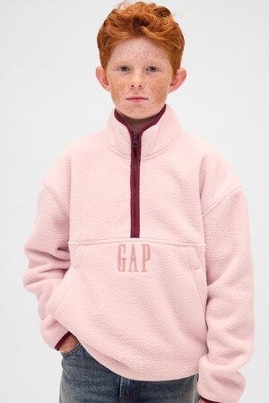 Kids Sherpa Logo Half-Zip Pullover