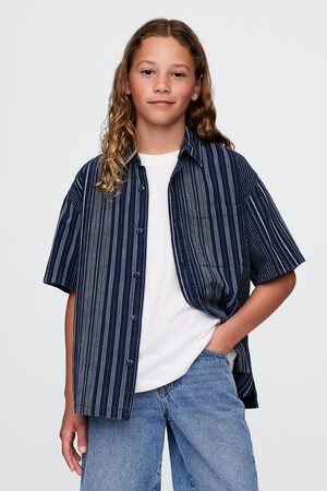 Kids Relaxed Indigo Stripe Shirt