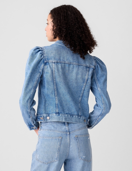 Puff Sleeve Icon Denim Jacket